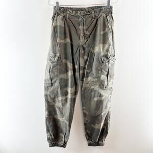 American Eagle Camo High Rise Jogger Cargo Pants Green 10